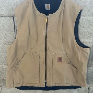 Vintage Carhartt Vest Canvas Jacket Workwear Size 2Xl